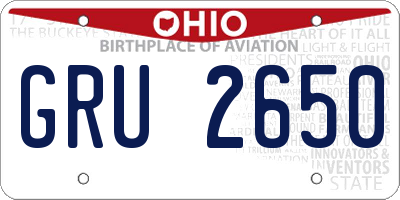 OH license plate GRU2650