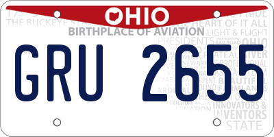 OH license plate GRU2655