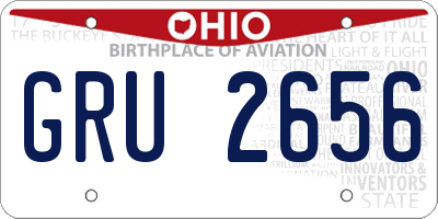 OH license plate GRU2656