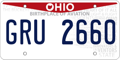 OH license plate GRU2660