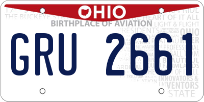OH license plate GRU2661