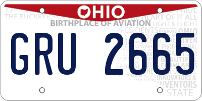 OH license plate GRU2665
