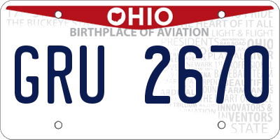 OH license plate GRU2670