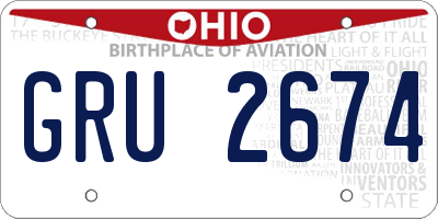 OH license plate GRU2674