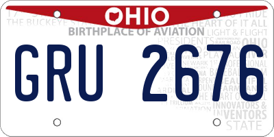 OH license plate GRU2676