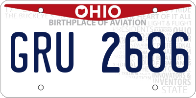 OH license plate GRU2686