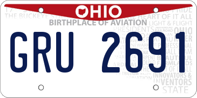 OH license plate GRU2691