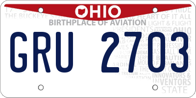 OH license plate GRU2703