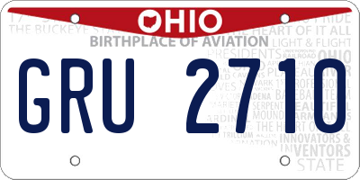 OH license plate GRU2710