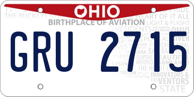 OH license plate GRU2715