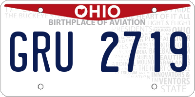 OH license plate GRU2719