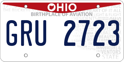 OH license plate GRU2723