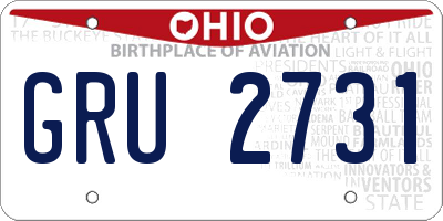 OH license plate GRU2731