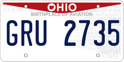 OH license plate GRU2735