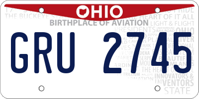 OH license plate GRU2745