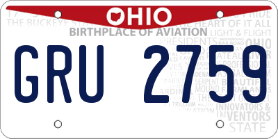 OH license plate GRU2759