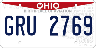 OH license plate GRU2769