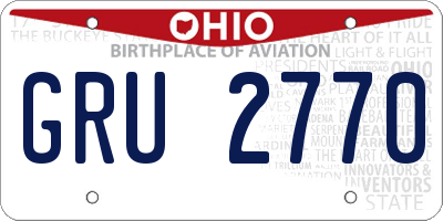 OH license plate GRU2770