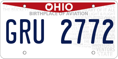 OH license plate GRU2772