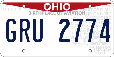 OH license plate GRU2774