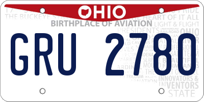 OH license plate GRU2780