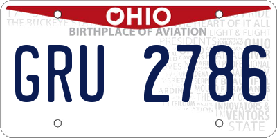 OH license plate GRU2786