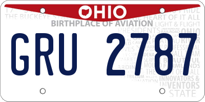 OH license plate GRU2787