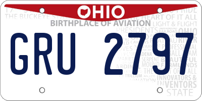 OH license plate GRU2797