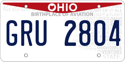 OH license plate GRU2804
