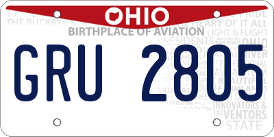 OH license plate GRU2805
