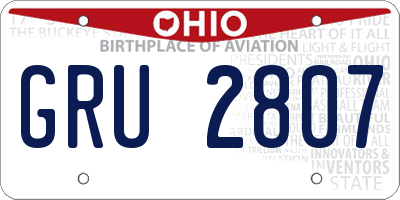 OH license plate GRU2807