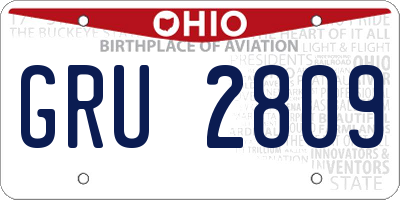 OH license plate GRU2809