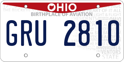 OH license plate GRU2810