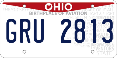 OH license plate GRU2813