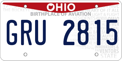OH license plate GRU2815