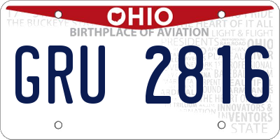 OH license plate GRU2816