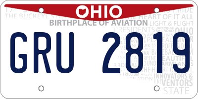 OH license plate GRU2819