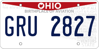 OH license plate GRU2827