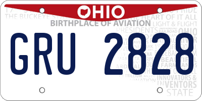OH license plate GRU2828