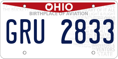 OH license plate GRU2833