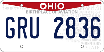 OH license plate GRU2836