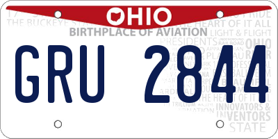 OH license plate GRU2844