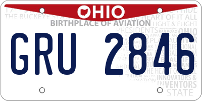 OH license plate GRU2846