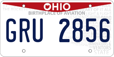 OH license plate GRU2856