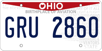 OH license plate GRU2860