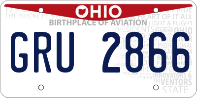 OH license plate GRU2866