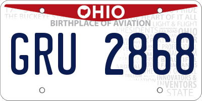 OH license plate GRU2868