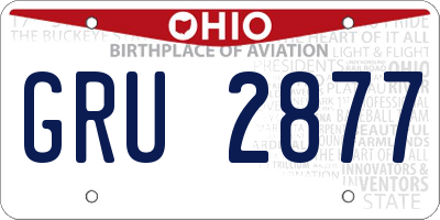 OH license plate GRU2877