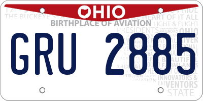 OH license plate GRU2885