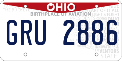 OH license plate GRU2886